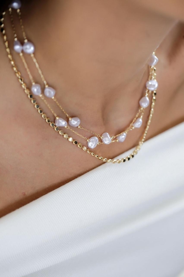 Choker Pérola Barroca com Esferas