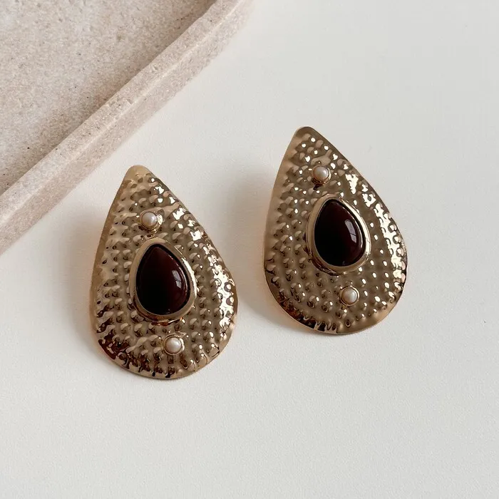 Brinco Boho Marrom e Perola - Imagem 3