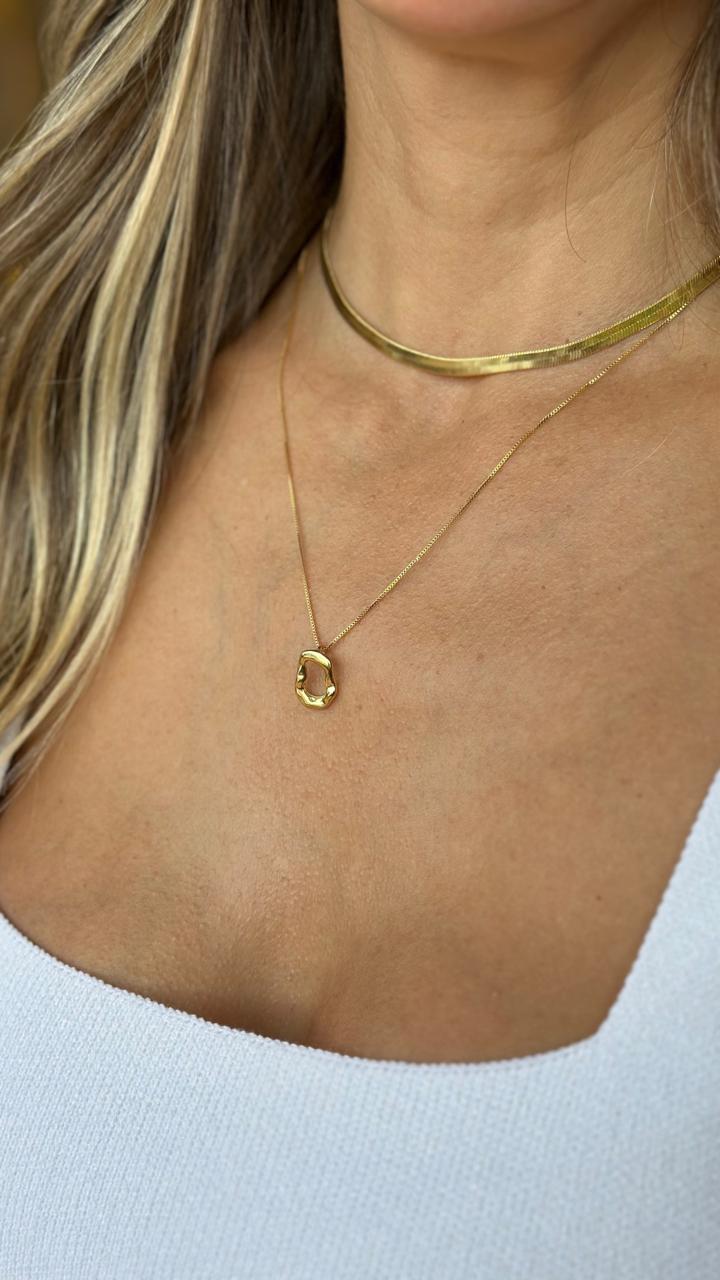 Conjunto Orgânico Pequeno Banhado a Ouro 18k - Imagem 3