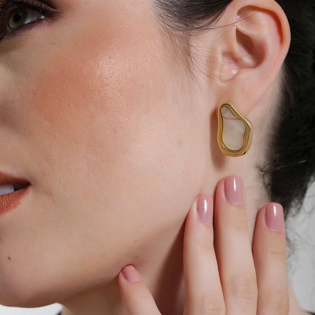 Brinco Organic Beauty - Banho a Ouro 18k