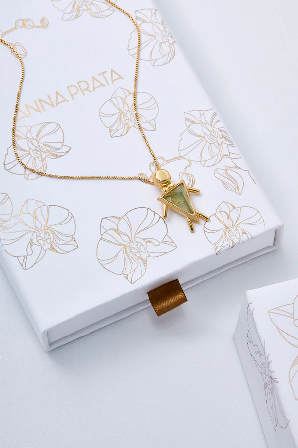 Colar É Menino Anna Prata - Banho a Ouro 18k