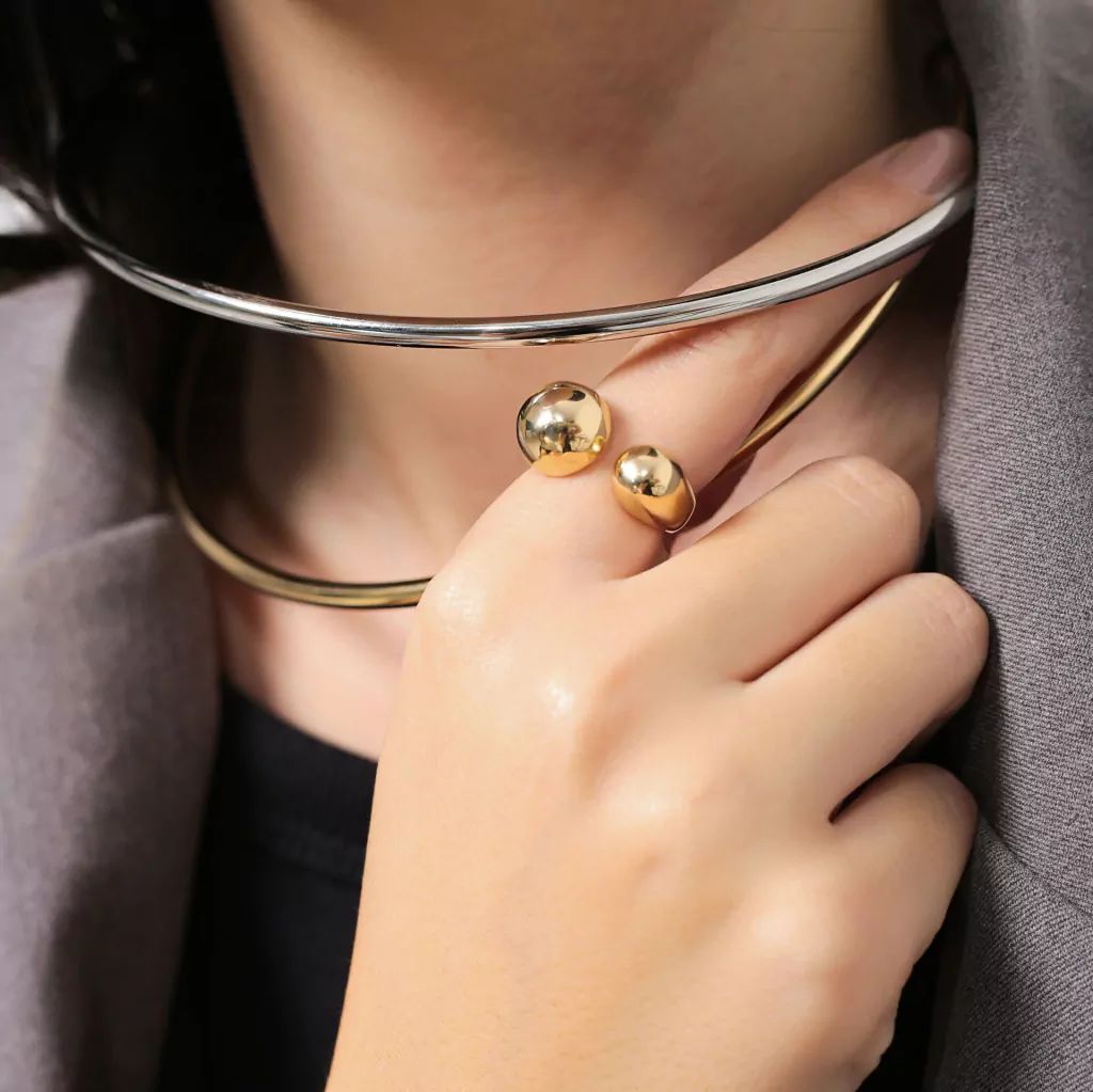 Anel Gomos Ajustável Feeling - Banho a Ouro e Ródio