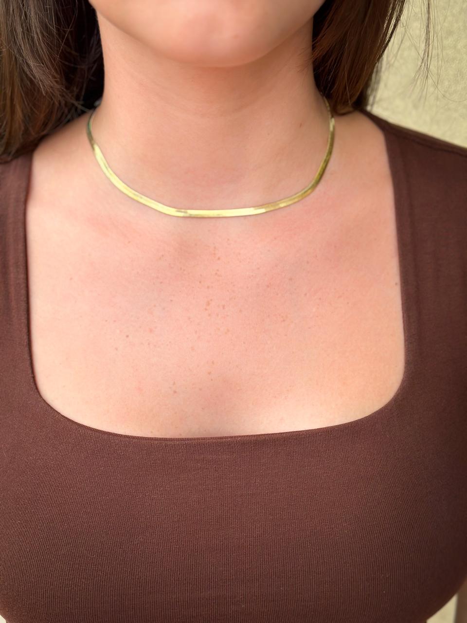 Colar Fita - Banho a Ouro 18k