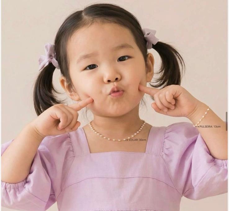 Colar Infantil Pérola - Banho a Ouro 18k