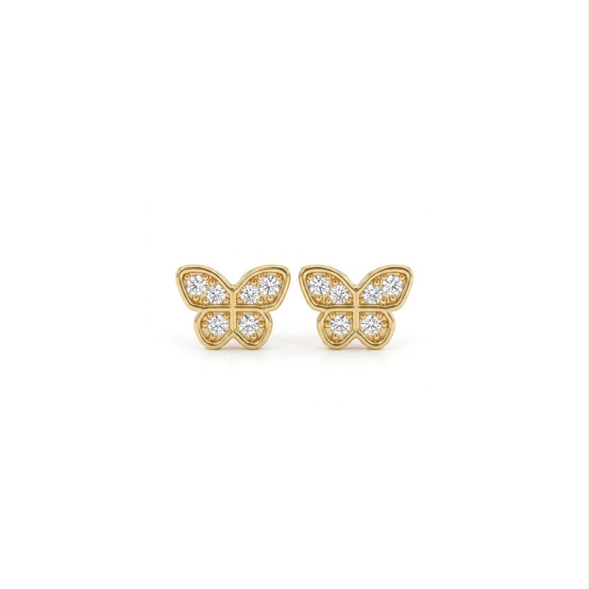 Brinco Infantil Borboleta - Banho a Ouro 18k